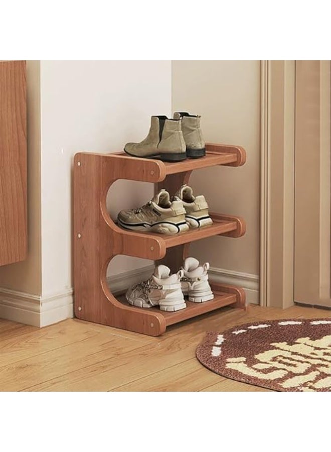 Bukela Shoe Rack for Entryway, Vertical Bamboo Storage Tower, 8 Tier Wooden Shelf for Small Spaces, Perfect for Front Door or Garage - Dimensions: 11.8" L x 7.8" W x 46.1" H - Image 1