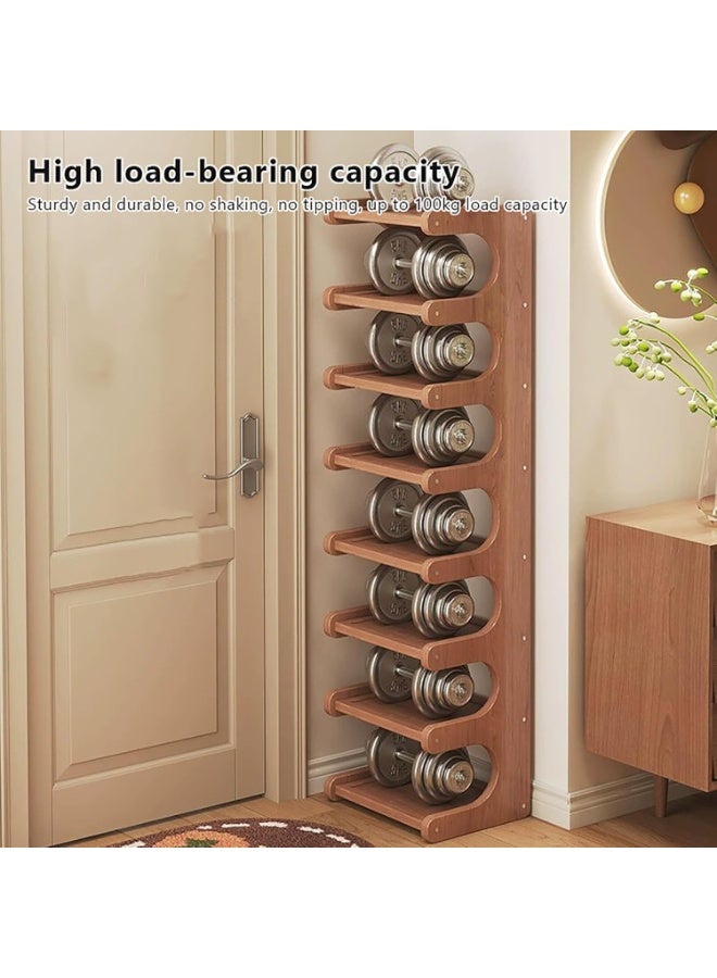 Bukela Shoe Rack for Entryway, Vertical Bamboo Storage Tower, 8 Tier Wooden Shelf for Small Spaces, Perfect for Front Door or Garage - Dimensions: 11.8" L x 7.8" W x 46.1" H - Image 3