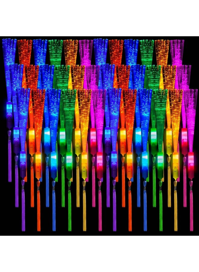 سكايليتي مجموعة من 36 عصا ضوئية من الألياف الضوئية من Skylety، عصا مضيئة LED، أعواد وامضة بكميات كبيرة مع بطاريات متضمنة لأعياد الميلاد وحفلات الزفاف والكرنفال والحفلات الموسيقية (ألوان زاهية) - Image 1