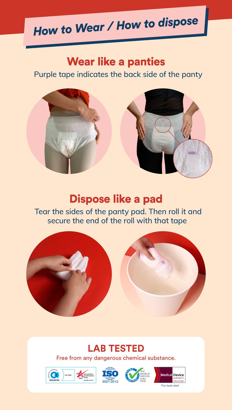 blood Overnight Panty Pad, 50cm, S-M, 4pcs - Image 4