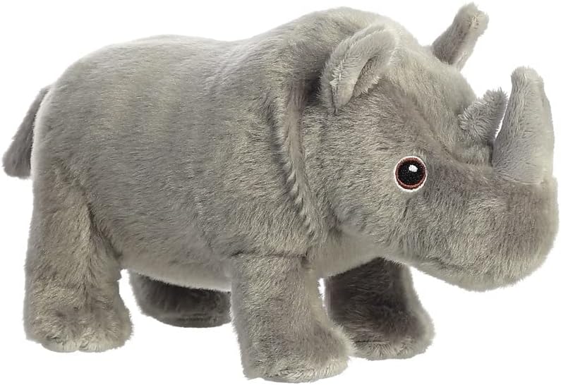 Aurora World Aurora 35023 Nation Rhino, 24 cm, Eco-Friendly Plush Toy, Grey - Image 4