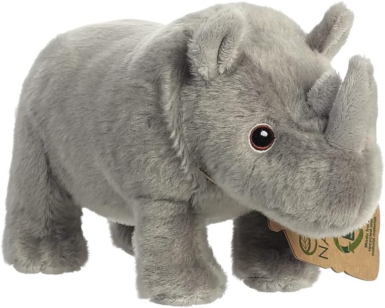 Aurora World Aurora 35023 Nation Rhino, 24 cm, Eco-Friendly Plush Toy, Grey - Image 3