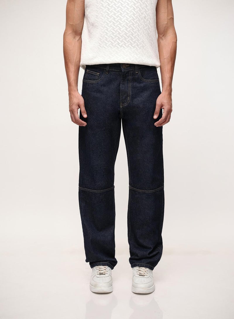 Dennis Lingo Blue 100% Cotton Washed Pattern Straight Fit Denim Jeans For Men - Image 2