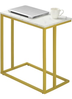 New Mark Impex C Shaped Side Table End Table for Sofa Couch Living Room TV Tray Table 23 W x 135 D x 27 H Gold Frame