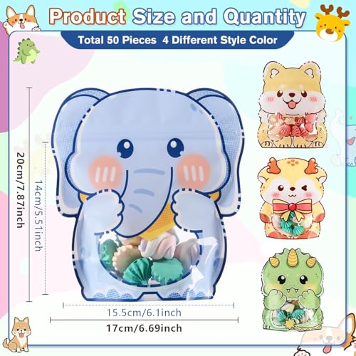 Chocozone Pack of 25 Animal Theme Guddy Bags Party Favor Bag Cookie Birthday Party Return Gift Bag Goody Bags for Return Gifts for Kids(16 * 20cm) - Image 4