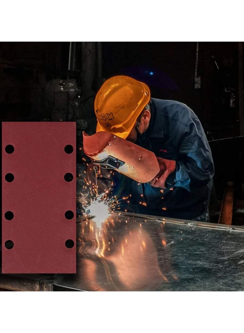 Y&D 60 Pcs 8 Holes Square Sanding Paper Loop Sander Sheet Durable Sandpaper for Turning Wood Finishing Furniture 60/80/100/120/180/240 Each 10pcs - Image 4