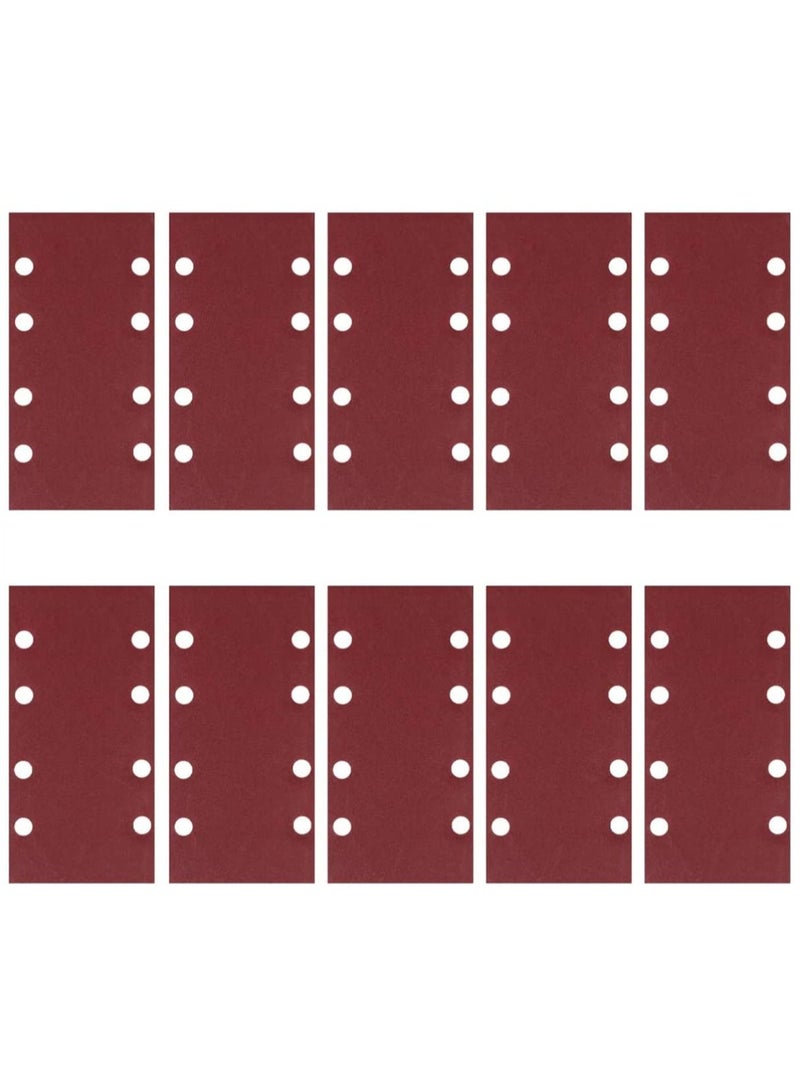 Y&D 60 Pcs 8 Holes Square Sanding Paper Loop Sander Sheet Durable Sandpaper for Turning Wood Finishing Furniture 60/80/100/120/180/240 Each 10pcs - Image 1
