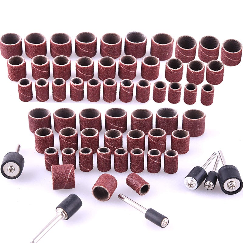 SIQUK 384 Pieces Drum Sander Set Including 360 Pieces Nail Sanding Band Sleeves and 24 Pieces Drum Mandrels for Dremel Rotary Tool - Image 2