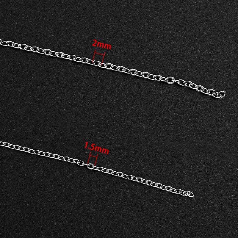 WXJ13 36 Feet Silver Stainless Steel Link Cable Chain with 20 Lobster Clasps and 30 Jump Rings for Men Women Jewelry Chain DIY Making, 2.0mm - Image 4