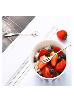 SYOSI Coffee Tea Spoon, 12 Pieces Stainless Steel Dessert Tea Sugar Spoons, Stainless Steel Tea Fork, Appetizer Dessert Forks, Including 6 Spoons and 6 Forks, for Kitchen Tea Parties Coffee Shops  - Image 2