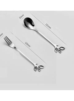 SYOSI Coffee Tea Spoon, 12 Pieces Stainless Steel Dessert Tea Sugar Spoons, Stainless Steel Tea Fork, Appetizer Dessert Forks, Including 6 Spoons and 6 Forks, for Kitchen Tea Parties Coffee Shops  - Image 4