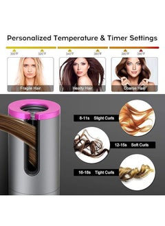 General USB Rechargeable Automatic Curling Iron Ladies Cordless Curling Iron Silky Curling Hair Quick Heating Cordless Automatic Curling Iron with Timer Setting and 6 Adjustable Temperatures  - Image 5