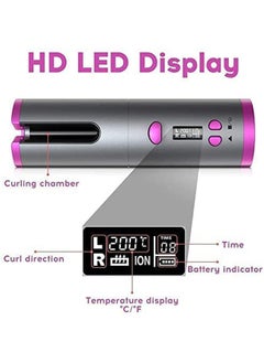 General USB Rechargeable Automatic Curling Iron Ladies Cordless Curling Iron Silky Curling Hair Quick Heating Cordless Automatic Curling Iron with Timer Setting and 6 Adjustable Temperatures  - Image 2