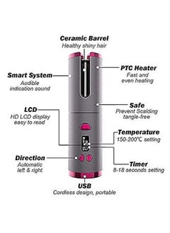 General USB Rechargeable Automatic Curling Iron Ladies Cordless Curling Iron Silky Curling Hair Quick Heating Cordless Automatic Curling Iron with Timer Setting and 6 Adjustable Temperatures  - Image 3
