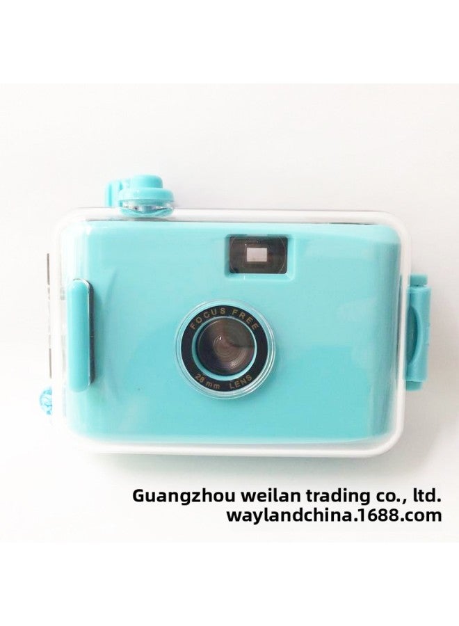 Cyan Green Shell Retro Waterproof Diving Film Fool Camera Student Birthday Holiday Creative Ins Gift-Color:Message Color