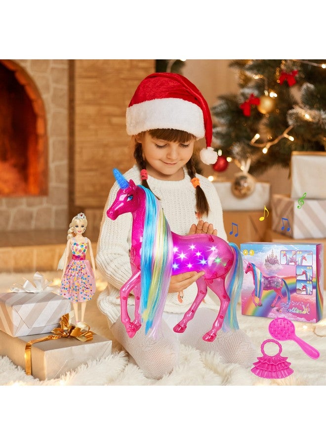 Bettina Large Unicorn & Princess Doll Set With Lights & Sounds - Magical Unicorn Toys, 11.5 Inch Dolls, Horse Playset, Unicorn Gifts For Girls Ages 3-8 - Image 4