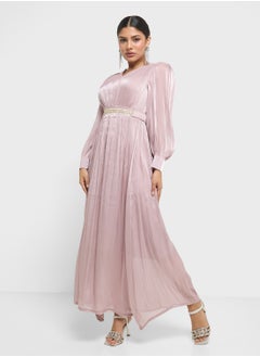 Khizana Ruched Dress With Puff Sleeves  - Image 1