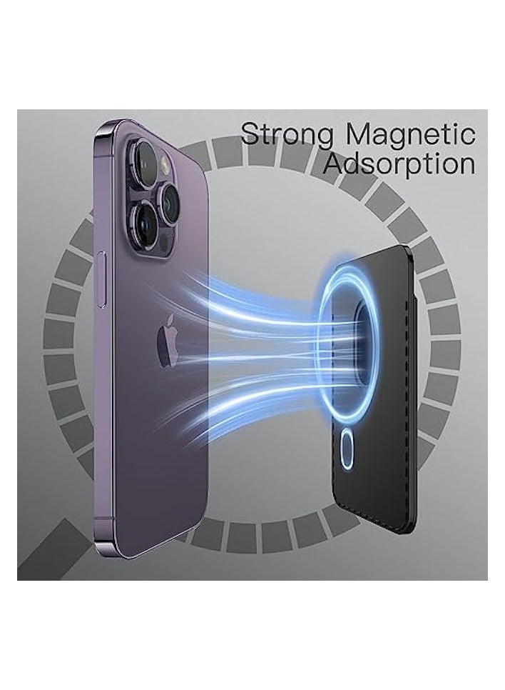 Jetech Magnetic Wallet Compatible with MagSafe for iPhone 16/15/14/13/12 Series, PU Phone Card Holder, Store 1-2 Cards (Black) - Image 3