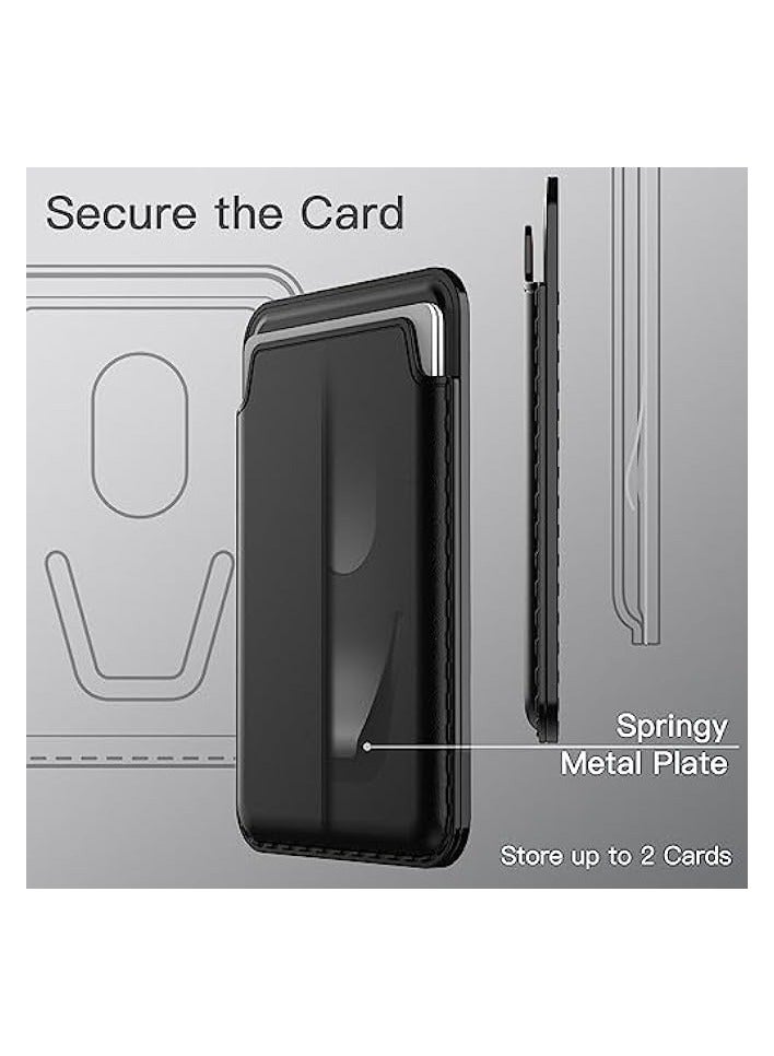 Jetech Magnetic Wallet Compatible with MagSafe for iPhone 16/15/14/13/12 Series, PU Phone Card Holder, Store 1-2 Cards (Black) - Image 5