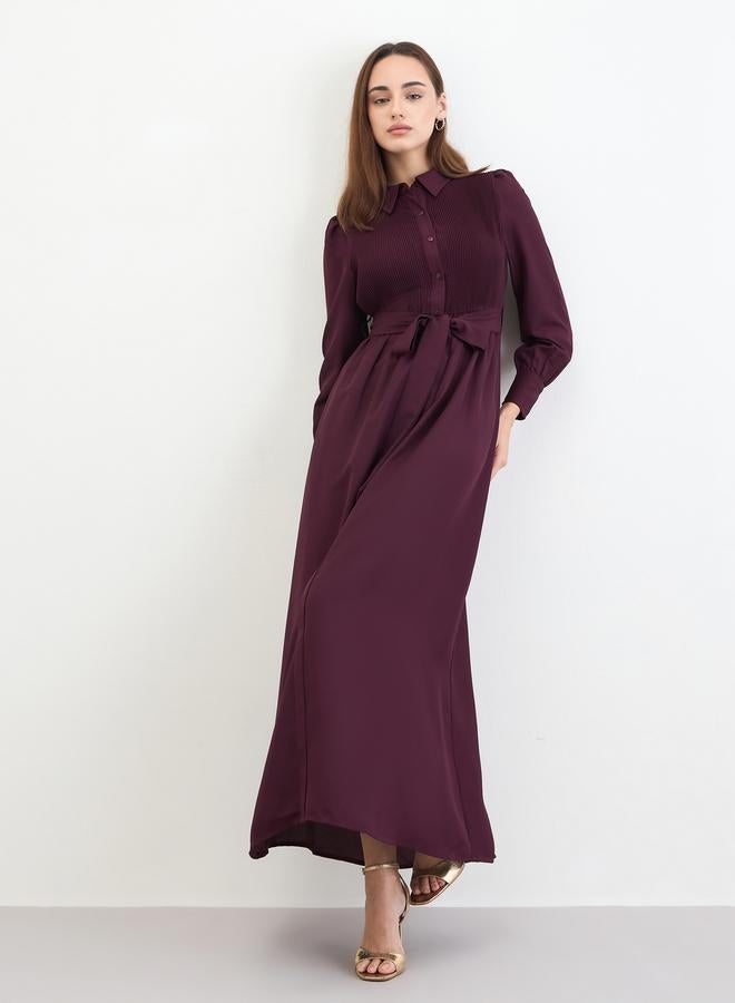 ستايلي فستان طويلة بنمط بلوزة مع أكمام طويلة - Image 2