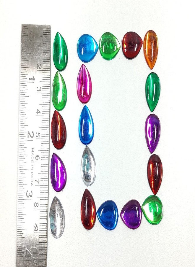 LECRAFT- Drop Pestable Acrylic Kundan Stone�s for Jewellry/ maggam Work / Decorations & Craft Drop 13 X18 / 140 pc Blue - Image 5