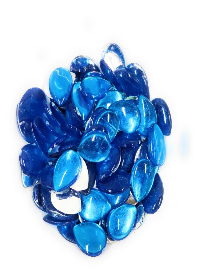 LECRAFT- Drop Pestable Acrylic Kundan Stone�s for Jewellry/ maggam Work / Decorations & Craft Drop 13 X18 / 140 pc Blue - Image 1