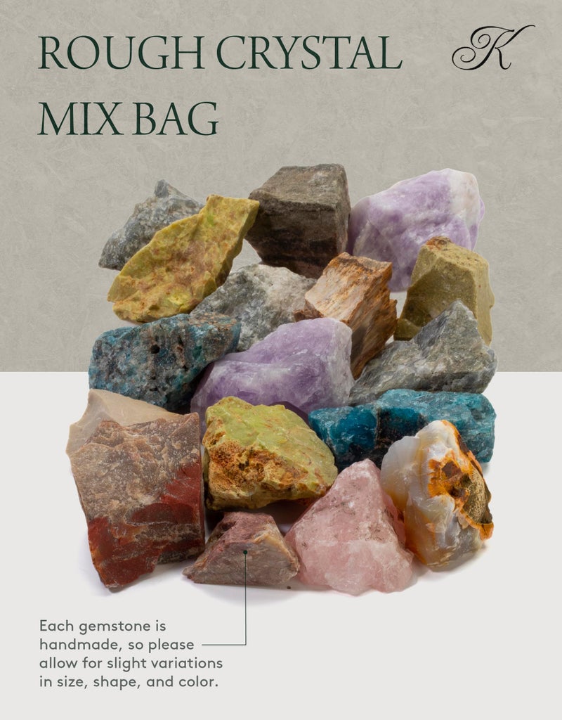 KALIFANO Bulk Rough Crystal Mix (1 Pound) - Random Assortment of Raw Reiki Stones (May Include Amethyst, Labradorite, Blue Apatite etc.) - Piedras En Bruto Used for Jewelry or Tumbling (Family Owned) - Image 4