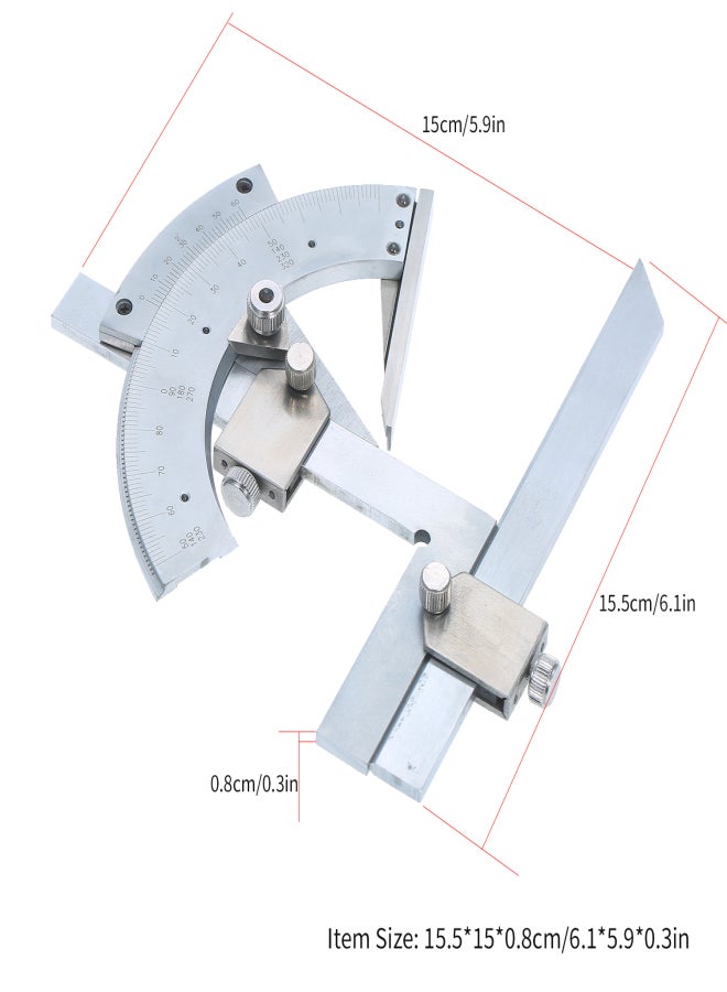 arbon Steel Universal Bevel Protractor 0-320°Accuracy Angle Finder Measuring Ruler Tool - Image 5