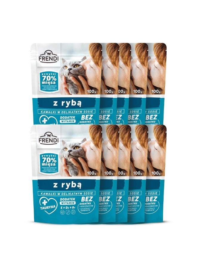 Frendz Forever Frendi Premium Cat Food with Fish in Delicate Sauce, 100g, With Taurine and Vitamins - Image 2