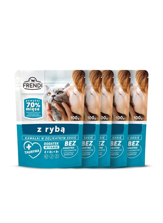 Frendz Forever Frendi Premium Cat Food with Fish in Delicate Sauce, 100g, With Taurine and Vitamins - Image 1