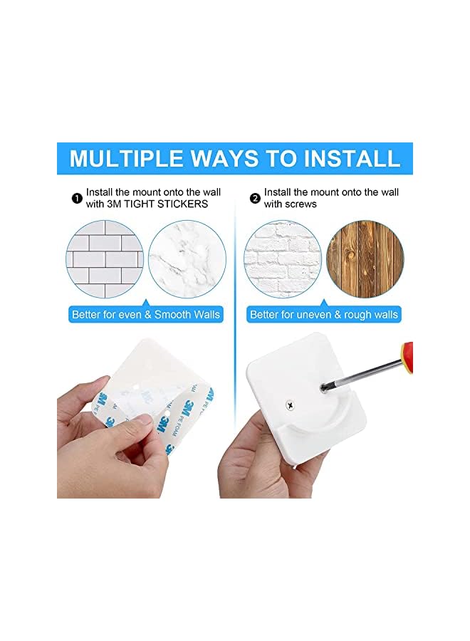 erorex Adhesive Shower Curtain Rod Holder, 6 Pcs Square Adhesive Wall Mounted Shower Rods Holder for Wall, Drill-free Install Shower Curtain Rod Holders for Home, Bath (White)  - Image 3