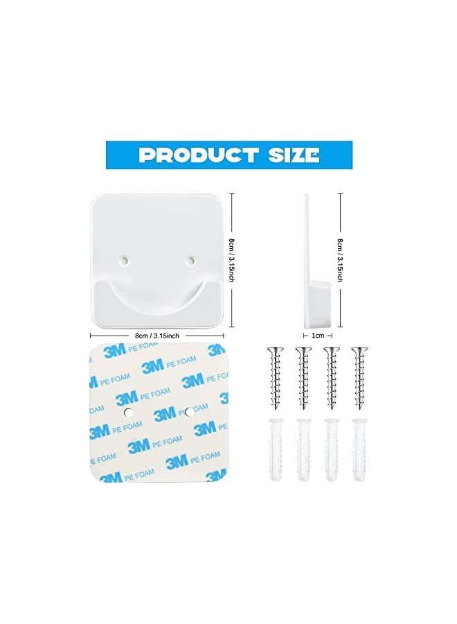 erorex Adhesive Shower Curtain Rod Holder, 6 Pcs Square Adhesive Wall Mounted Shower Rods Holder for Wall, Drill-free Install Shower Curtain Rod Holders for Home, Bath (White)  - Image 5