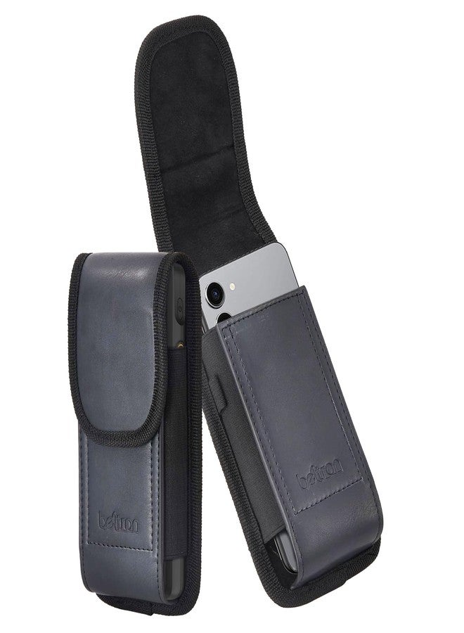 BELTRON Genuine Leather Phone Holster with Belt Clip, Universal Pouch for iPhone 16/17 Pro Max, iPhone 17 Plus, Galaxy S24 S25 Ultra, ZFold, Pixel Fold & Most Smartphones with Case - Image 3
