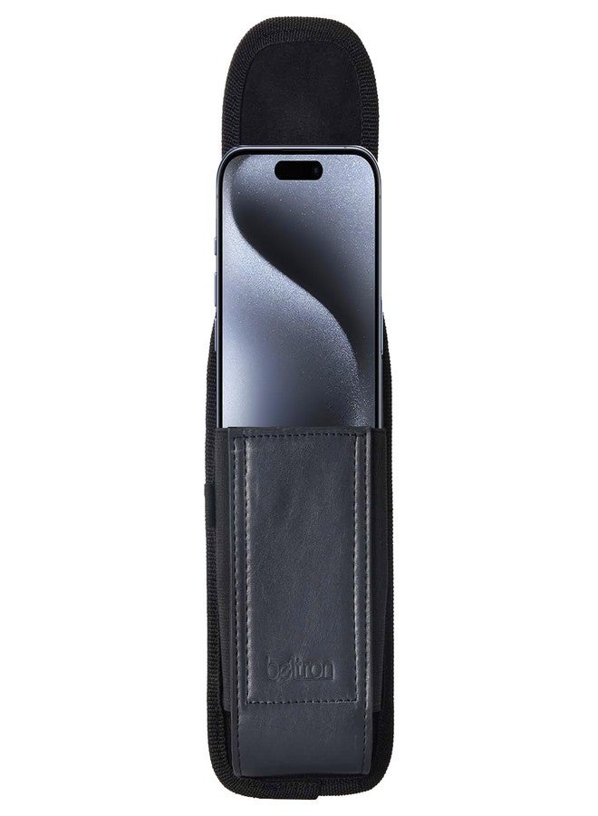 BELTRON Genuine Leather Phone Holster with Belt Clip, Universal Pouch for iPhone 16/17 Pro Max, iPhone 17 Plus, Galaxy S24 S25 Ultra, ZFold, Pixel Fold & Most Smartphones with Case - Image 2