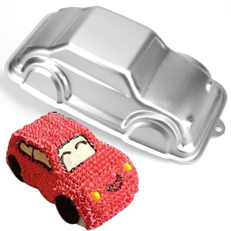 Car Cake Pan Aluminum Car Cake Pan Mould for 3D Car Shape Baking Pan DIY Birthday Tin Cake Mould