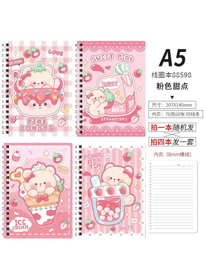 HELPS Cartoon Coil Book Cute Creative A5 Loose-leaf Notebook Stationery High-looking Student Horizontal Diary Book - Image 1