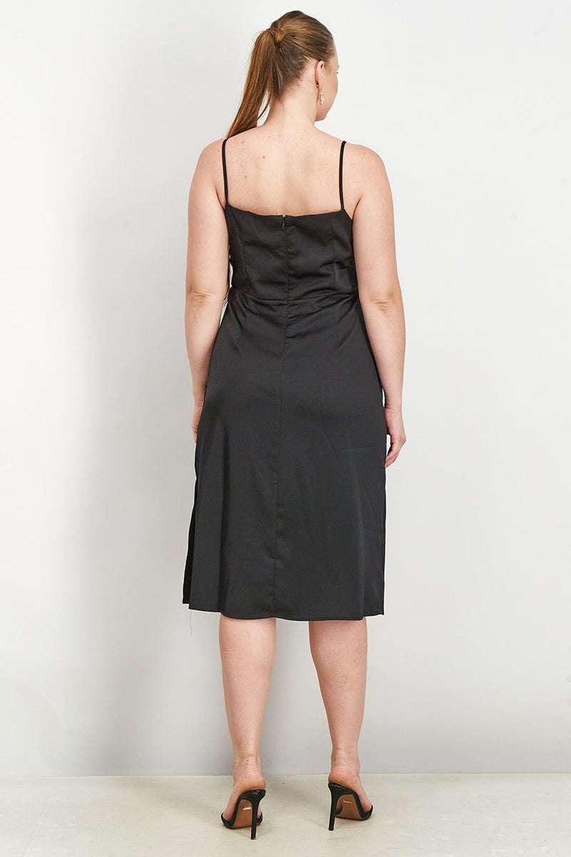 Sam Edelman Women Plain Sleeveless Midi Dress, Black - Image 3