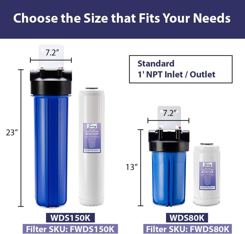 iSpring iSpring Whole House Water Filter20 x 45 Reduces Scale Water FiltersWhole House Water Filtration SystemFilter Made in the USA ModelWDS150K Blue  - Image 2