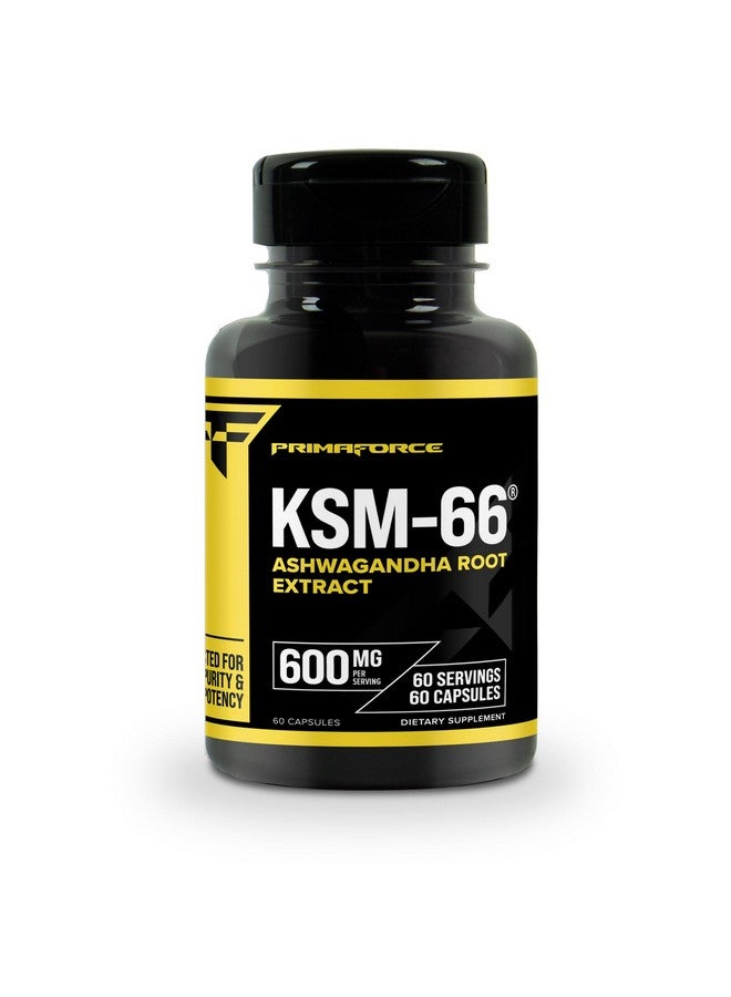 Primaforce مستخلص جذر أشواغاندا KSM-66 من برايمفورس (600 ملغ) 60 كبسولة نباتية - 5% ويثانوليدات مع بايوبيرين - Image 1