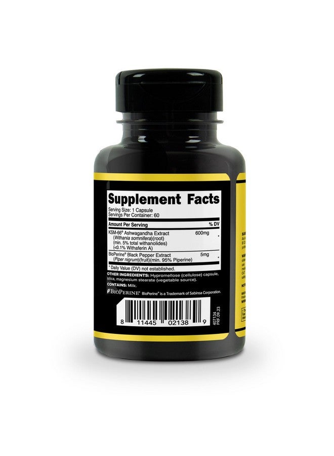 Primaforce مستخلص جذر أشواغاندا KSM-66 من برايمفورس (600 ملغ) 60 كبسولة نباتية - 5% ويثانوليدات مع بايوبيرين - Image 4
