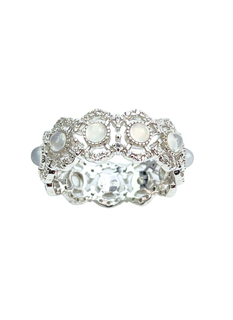Generic Size-7 White Moon Ring  - Image 2