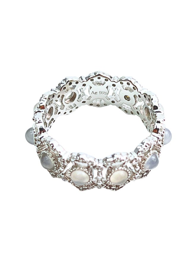 Generic Size-7 White Moon Ring  - Image 4