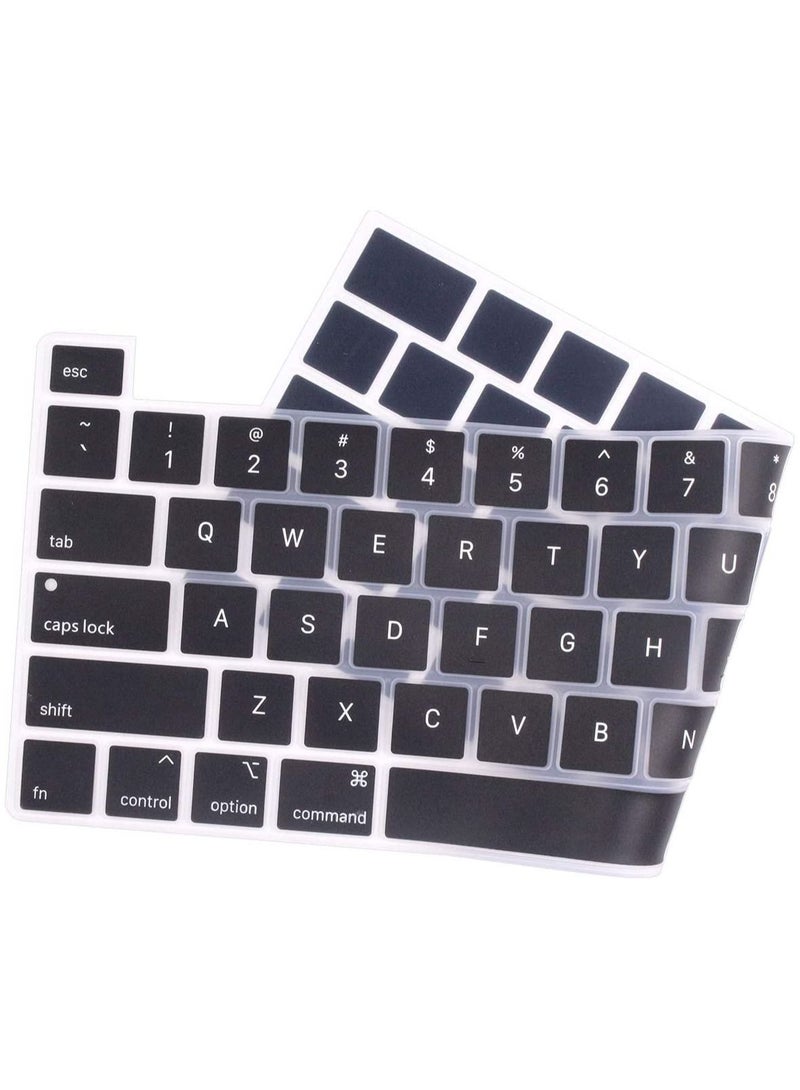 AMM English Language Silicone Keyboard Cover Skin Protector Compatible with 2019 Newest MacBook Pro 16 inch with Retina Display Model A2141 (not fit Other Old MacBooks) - Black - Image 3