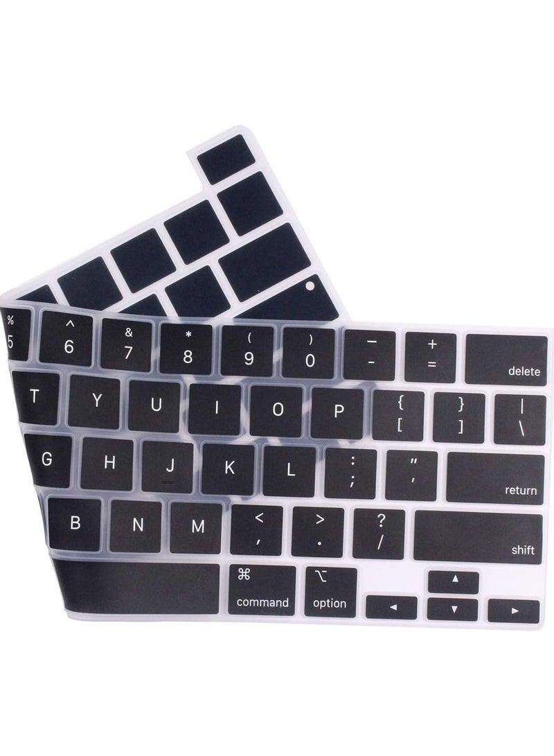 AMM English Language Silicone Keyboard Cover Skin Protector Compatible with 2019 Newest MacBook Pro 16 inch with Retina Display Model A2141 (not fit Other Old MacBooks) - Black - Image 4