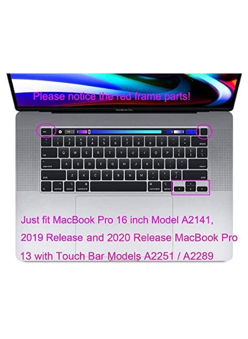 AMM English Language Silicone Keyboard Cover Skin Protector Compatible with 2019 Newest MacBook Pro 16 inch with Retina Display Model A2141 (not fit Other Old MacBooks) - Black - Image 2