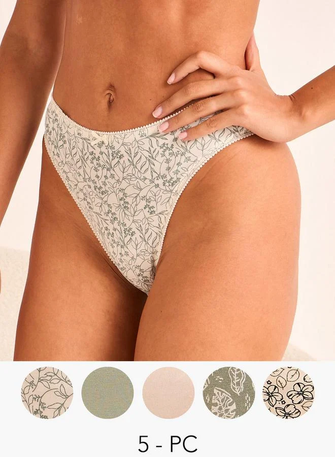 سبلاش فيڤ Set of 5   Bikini Briefs High Waist Bow Detail