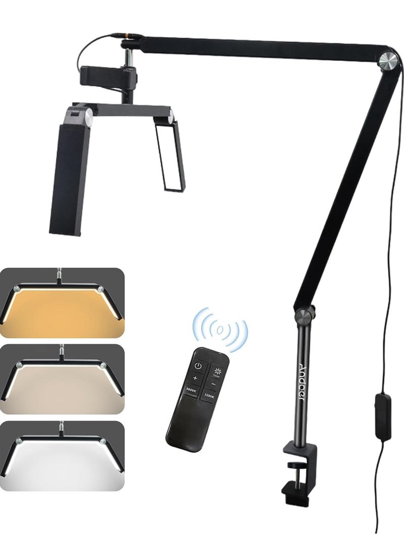 شو وو مصباح 30 وات بتقنية الأظافر 3200 - 5600 كلفن 2400 لومن 120 مصباح LED لإضاءة الرموش التجميلية الموجودة، مصباح مكتبي للأظافر بـ 10 مستويات سطوع قابلة للطي، درجة دوران، قابس - Image 1