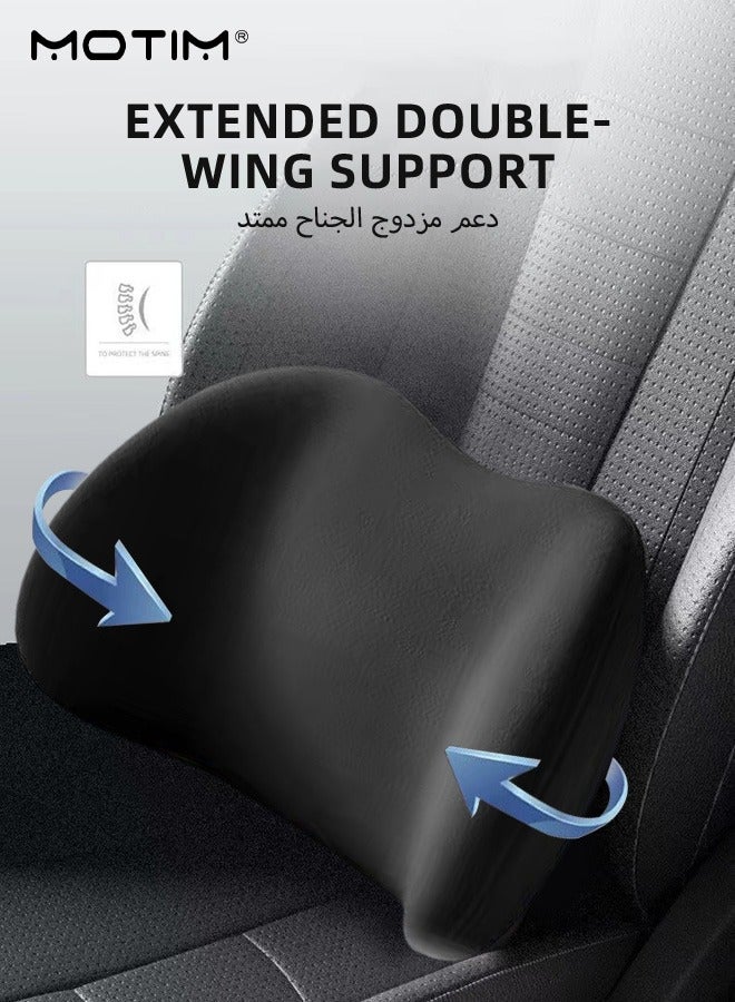Motim Car Lumbar Support Pillow, Car Seat Memory Foam Back Support Cushion for Car Home Office Chair Driving, Pillow with Adjustable Strap for Back Pain Relief - Image 4