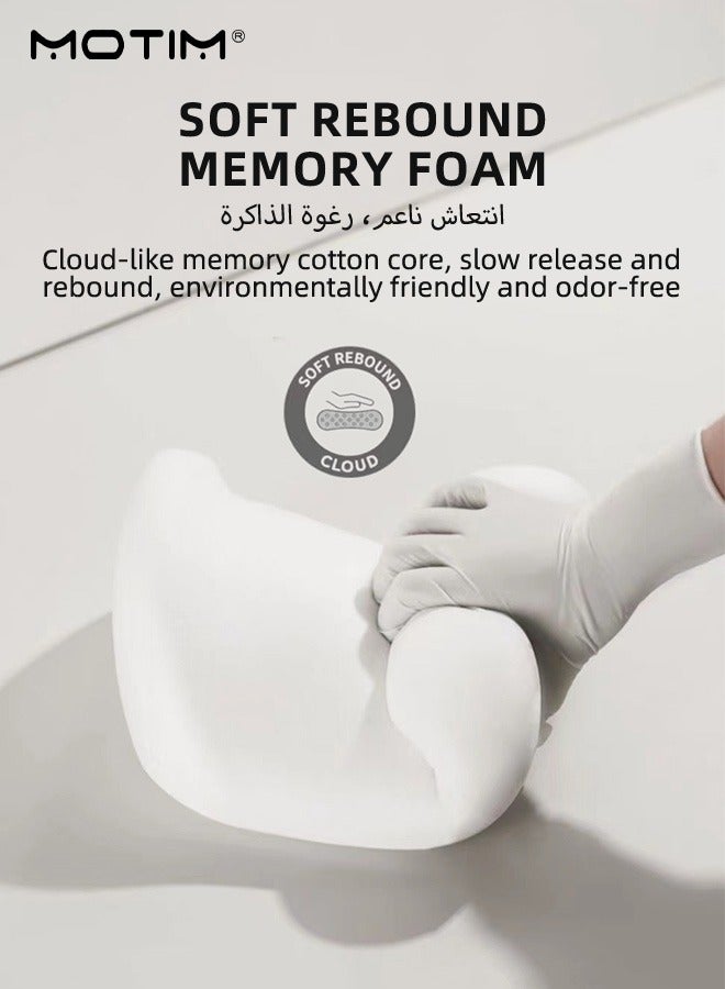 Motim Car Lumbar Support Pillow, Car Seat Memory Foam Back Support Cushion for Car Home Office Chair Driving, Pillow with Adjustable Strap for Back Pain Relief - Image 3