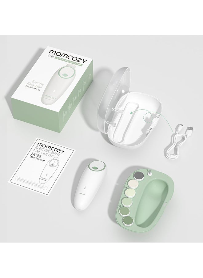 Momcozy Rechargeable Baby Nail File Kit - Green - Image 3